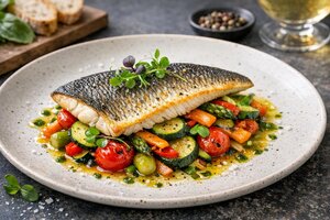 Turkish Sea Bass with Vegetables