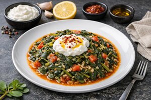 Turkish Purslane Stew with Onions and Tomatoes