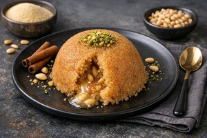 Turkish Semolina Porridge with Milk and Sugar