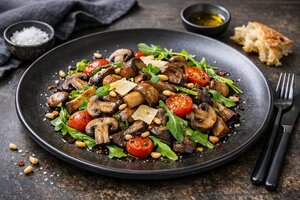 Turkish Warm Mushroom Salad with Herbs and Lemon