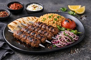 Turkish Grilled Meatball Skewers