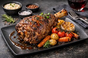 Turkish Slow Roasted Lamb Leg with Herbs and Garlic