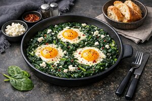 Turkish Spinach Eggs (Ispanak Yumurta)