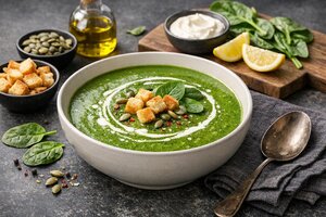 Turkish Spinach Soup with Yogurt