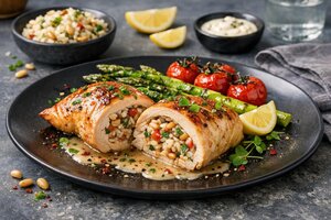 Turkish Stuffed Chicken with Rice and Herbs