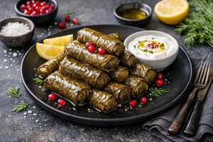 Turkish Stuffed Grape Leaves with Rice and Herbs