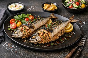 Turkish Stuffed Mackerel with Rice and Herbs