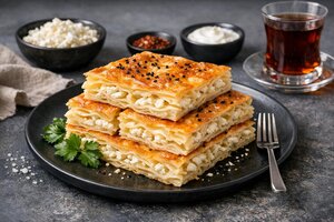 Turkish Water Börek with Cheese and Herbs