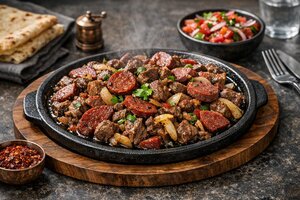 Turkish Sujuk Sauté with Peppers and Tomatoes