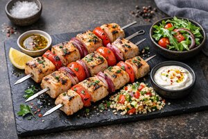 Turkish Swordfish Skewers with Mediterranean Herbs