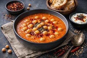 Turkish Tarhana Soup with Chickpeas