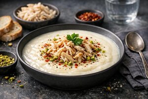 Chicken Muhallebi - Turkish Creamy Milk Pudding with Chicken