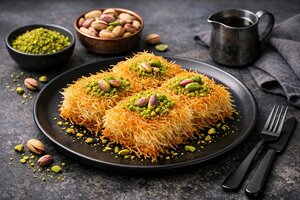 Turkish Shredded Phyllo Dessert with Sweet Syrup