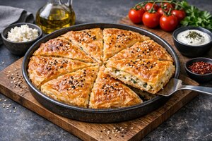 Turkish Tray Börek with Cheese and Herbs