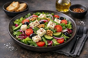 Turkish Tulum Cheese Salad with Fresh Herbs