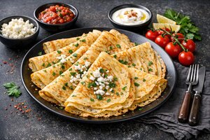 Turkish Crepes with Cheese and Herbs (Akıtma)