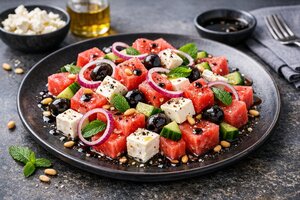 Turkish Watermelon and Cheese Salad