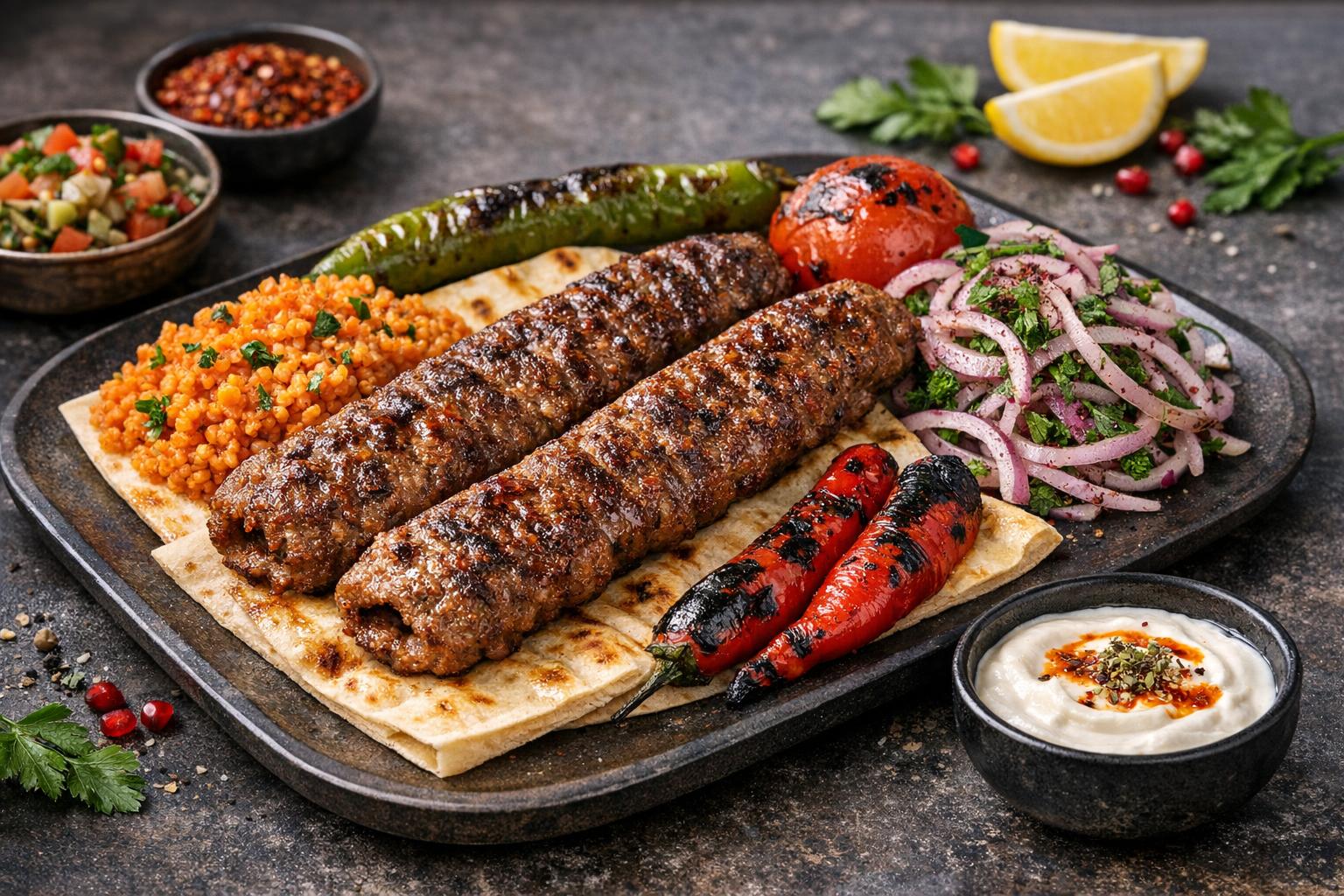 Spicy Urfa Kebab with Ground Lamb and Turkish Spices