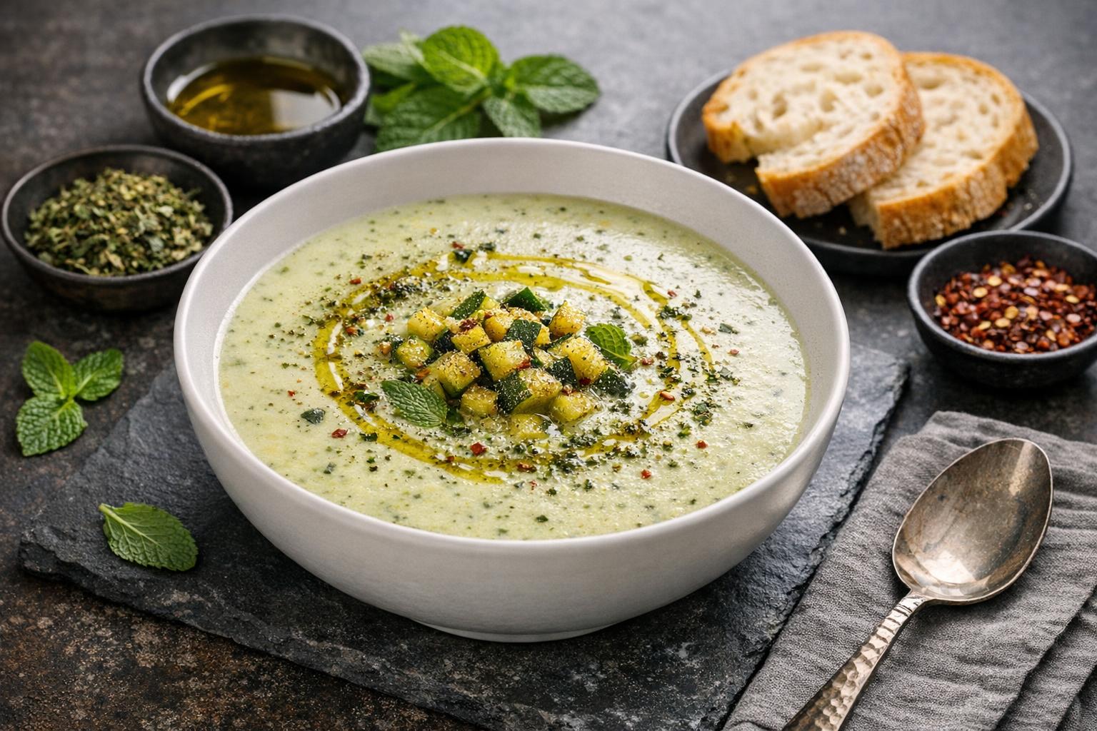 Türkische Zucchini-Minze-Suppe